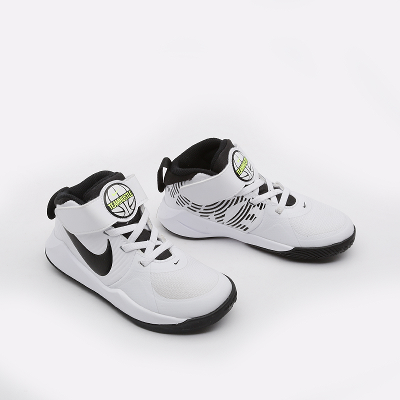 детские белые баскетбольные кроссовки Nike Team Hustle D 9 PS AQ4225-100 - цена, описание, фото 2